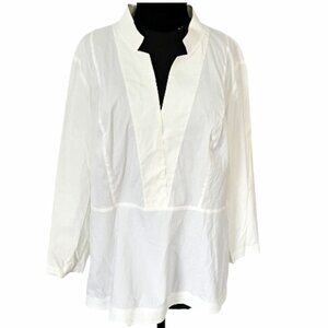Lafayette 148 New York Organic White Cotton Tunic 20W
